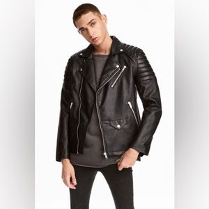 Men’s H&M Black Biker Jacket Size Small